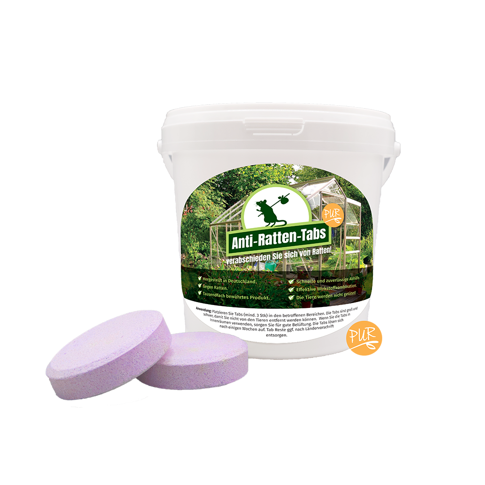 Anti Ratten Tabs PUR, 17 Tabs (ca.1 kg) inkl. 2 Wirkstofftboxen