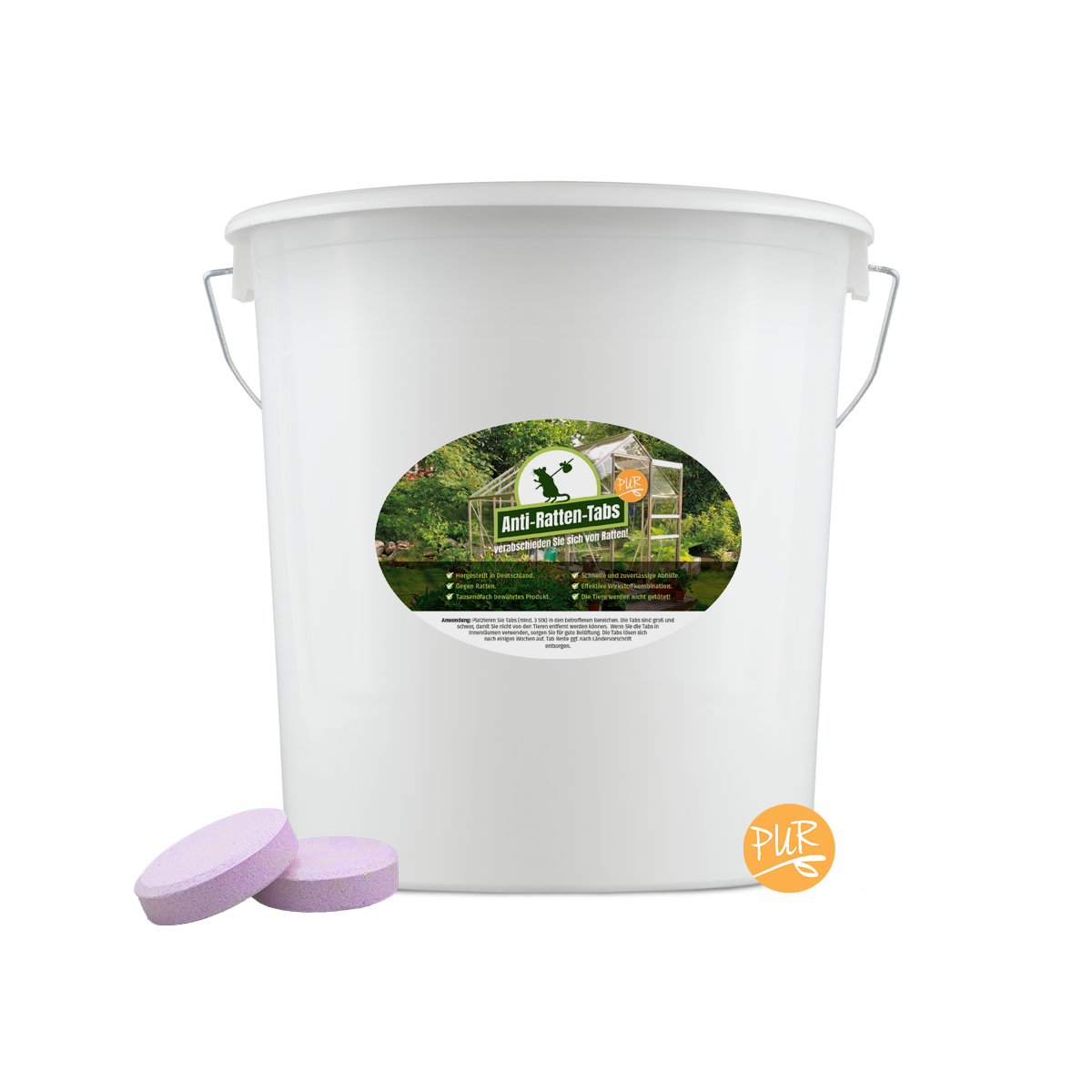 Anti Ratten Tabs PUR, 170 Tabs (ca.10 kg) inkl. 10 Wirkstoffboxen